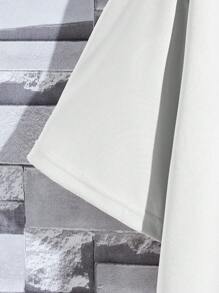 EASEVO Hombres talla grande Camiseta con patrón de oso - Blanco - Ver 4