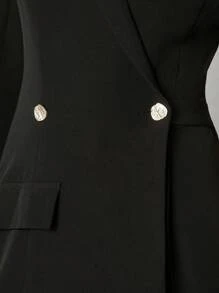 Maija Vai không đối xứng Khối màu Áo liền quần - màu đen - Xem 5