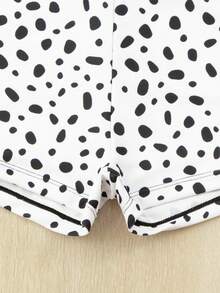 Dalmatian Print Ruffle Hem Tankini - Black and White - View 5