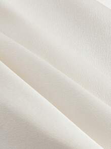 SHEIN MOD Ren Nếp gấp Phần Ngực Tie Trước Đầm - Màu be - Xem 4