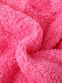 SHEIN Leap Crew 女小童素色落肩袖絨毛運動衫 - 玫紅色 - 查看 5