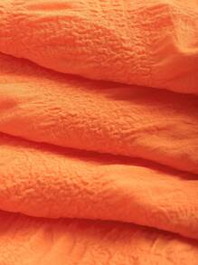 SHEIN EZwear Solid Ruffle Hem Cami Dress - Orange - View 3