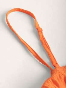 SHEIN EZwear Solid Ruffle Hem Cami Dress - Orange - View 4