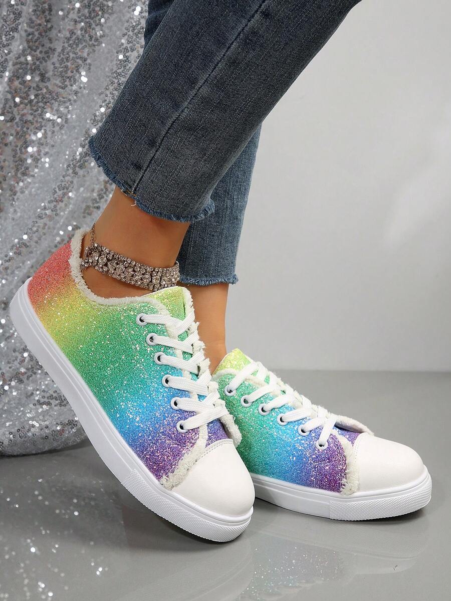 Của phụ nữ Thể thao Giản dị Giày dép Với Màu sắc thay đổi dần Mặt trước thắt dây Và Bánh xe Đối với Trượt patin - Nhiều màu - Xem 1