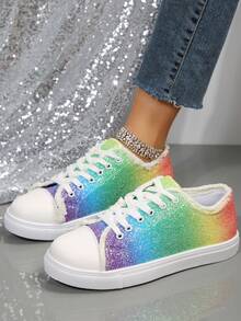 Của phụ nữ Thể thao Giản dị Giày dép Với Màu sắc thay đổi dần Mặt trước thắt dây Và Bánh xe Đối với Trượt patin - Nhiều màu - Xem 2