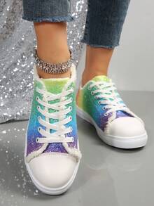 Của phụ nữ Thể thao Giản dị Giày dép Với Màu sắc thay đổi dần Mặt trước thắt dây Và Bánh xe Đối với Trượt patin - Nhiều màu - Xem 5