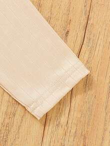 SHEIN Baby Boy Letter Graphic Bodysuit & Fake Button Sweatpants - Apricot - View 8