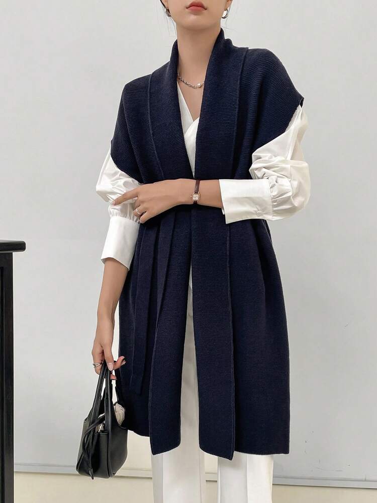 Women's Casual Business Office Knitted Cardigan, Mid-Length Top, Autumn/Winter