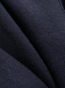 DAZY Women's Casual Business Office Knitted Cardigan, Mid-Length Top, Autumn/Winter - Navy Blue - View 7