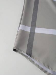 Manfinity Mode Nam In kẻ sọc Áo sơ mi - Màu Khaki - Xem 4