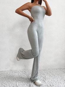 SHEIN Unity Solid Tube Jumpsuit - Light Grey - View 1