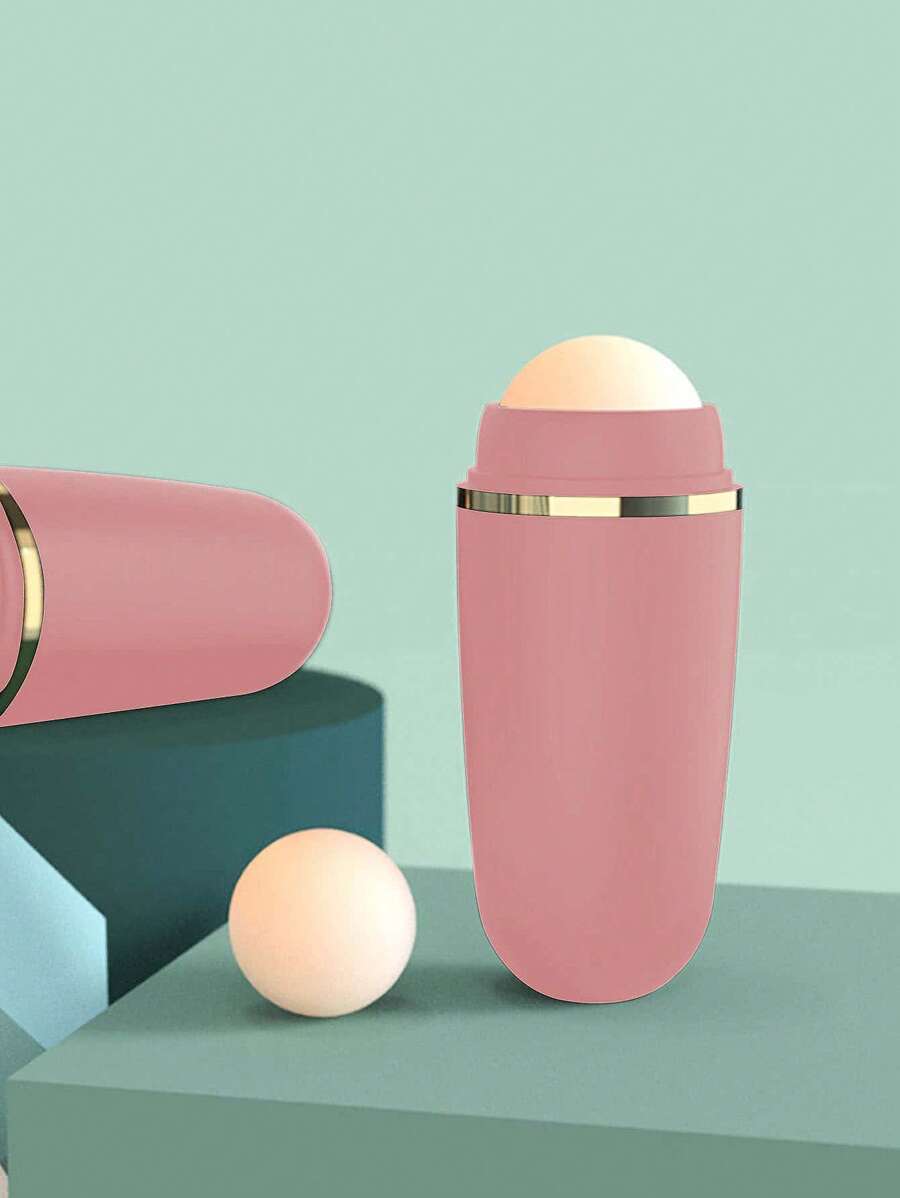 1pc Oil Absorbing Face Roller - Dusty Pink - View 1