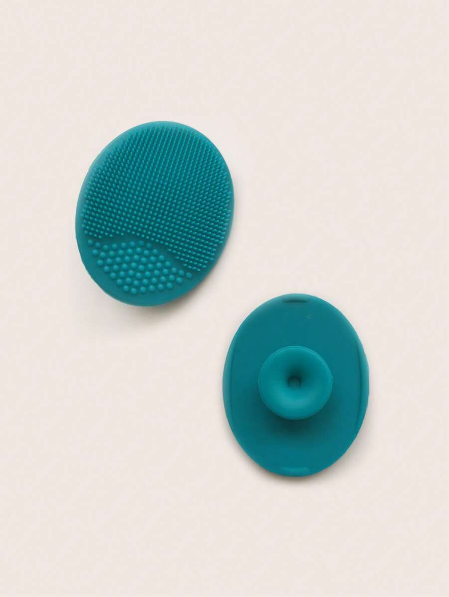 Silicone Facial Cleansing Brush - Green - View 1