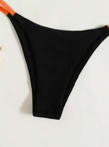 SHEIN Swim Summer Beach Two Tone Halter Triangle Bikini Set, Bathing Suit