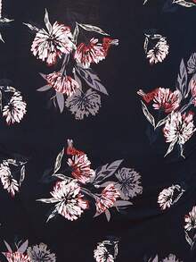 Maternity Floral Print Bodycon Dress - Navy Blue - View 3