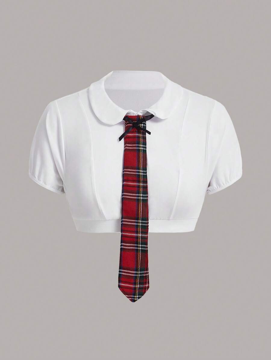School Girl Costume Top With Tie SHEIN USA
