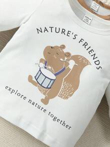 Baby Girl 2pcs Cartoon Graphic Tee - Multicolor - View 5