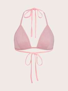 SHEIN ICON Y2K Music Festival Pink Pentagram Embroidered Shiny Sequin Halter Neck Strap - Pink - View 7