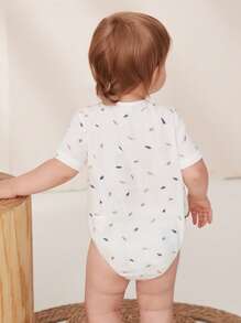 Baby Boy Allover Print Half Button Bodysuit