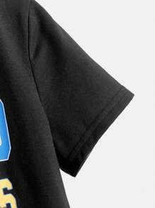 SHEIN 小男童籃球和字母圖案T恤