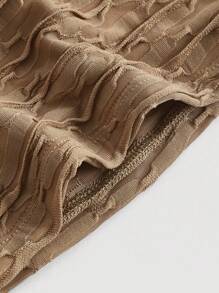 SHEIN MOD 串珠細節後背繫帶掛脖上衣 - 卡其色 - 查看 4