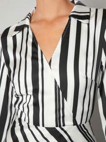 Maija 條紋印花洋裝不附腰帶