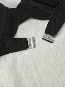 SHEIN Solid Underwire Bikini Top, For Summer Beach Vacation - Black - View 5