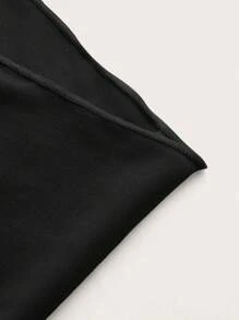 Swim Basics Summer Beach Solid Ruched Knot Side Cover Up Skirt - Black - View 4