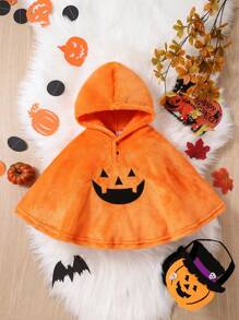 女嬰萬聖印花連帽斗篷外套 - 黃色 - 查看 1