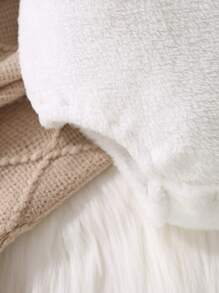 Baby Girl Bear Embroidery Teddy Bodysuit - White - View 7