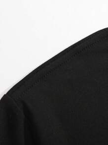 SHEIN EZwear Heart & Geo Print Tee - Black - View 5