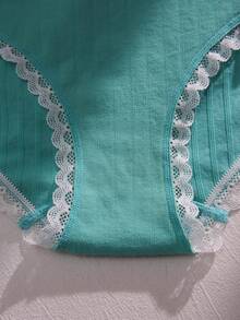 5 piezas Calzoncillos ribete con encaje tejido de canalé - Multicolor - Ver 3