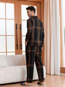 Nam In kẻ sọc Áo sơ mi & Quần Bộ PJ - Nhiều màu - Xem 3