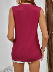 SHEIN LUNE Top tank con estampado de slogan - Rosa Fucsia - Ver 2