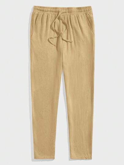Guys Drawstring Waist Solid Pants