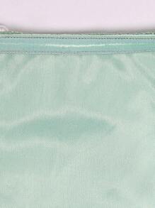 SHEIN BAE 珍珠串珠側垂褶邊抹胸緊身連衣裙 - 薄荷綠 - 查看 7