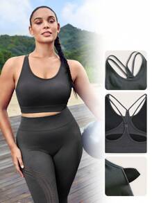 Easithlete Plus High Support Sports Bra - Dark Grey - View 5