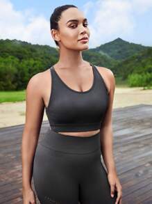 Easithlete Plus High Support Sports Bra - Dark Grey - View 7