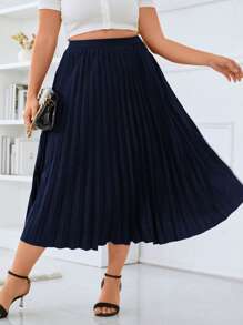 Celure 大碼高腰百褶半身裙