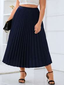 Celure 大碼高腰百褶半身裙