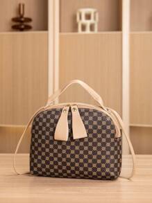 Mini Full Print Fashion Handbag With Adjustable Shoulder Strap - Multicolor - View 1