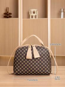 Mini Full Print Fashion Handbag With Adjustable Shoulder Strap - Multicolor - View 4