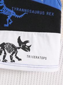 男嬰恐龍骷髏&字母圖案背心上衣&短褲 - 彩色 - 查看 5