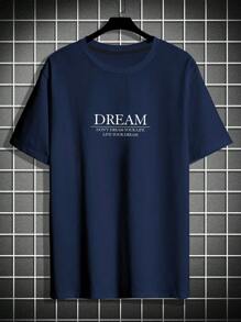 Manfinity LEGND Men Figure & Slogan Graphic Tee - Navy Blue - View 2