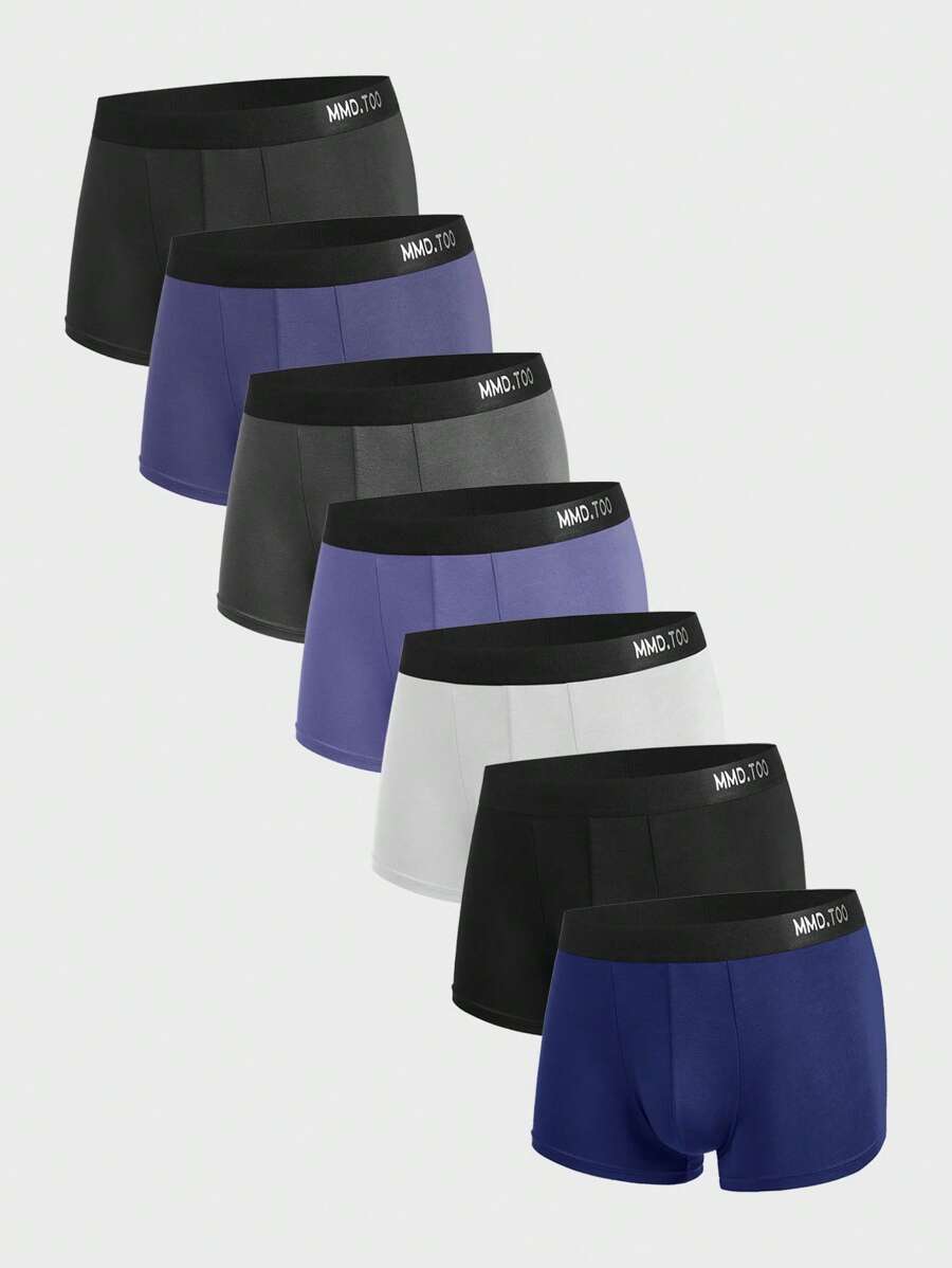 Men 7pcs Letter Graphic Boxer Brief - Multicolor - View 1