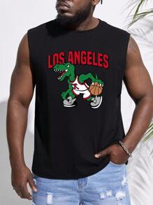 Manfinity RebelGame Nam Plus Cartoon & Đồ họa chữ cái Áo ba lỗ - màu đen - Xem 1