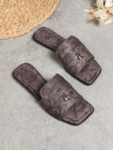 女性平底涼鞋2023夏天新品到貨時尚,舒服的防滑,魚嘴風格透氣鞋那可外部帶任何 - 淡紫色 - 查看 5