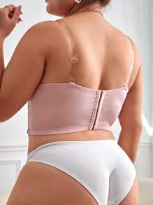 Plus Paisley Print Tube Underwire Bra With 1pair Transparent Shoulder Strap, Lingerie - Multicolor - View 2