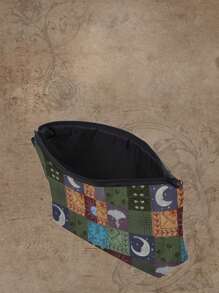 ROMWE Fairycore 336223 Geometric Pattern Makeup Bag - Multicolor - View 3