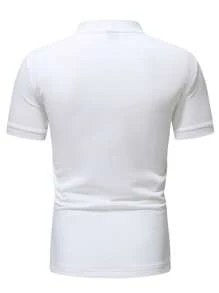 Manfinity Homme Nam Dây kéo Quarter Áo polo - trắng - Xem 2
